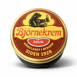 Hovedbilde Bj&oslash;rnekrem. Produseres i Bergen! Brun skokrem